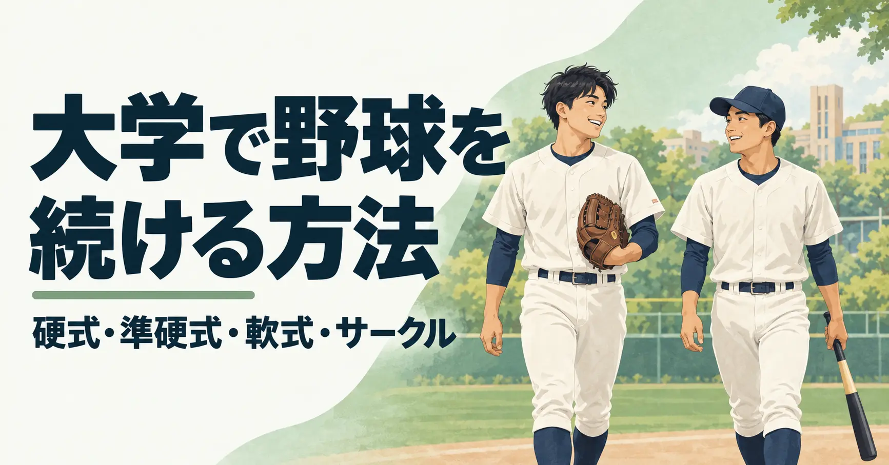 大学で野球を続ける方法 硬式・準硬式・軟式・サークルの選び方