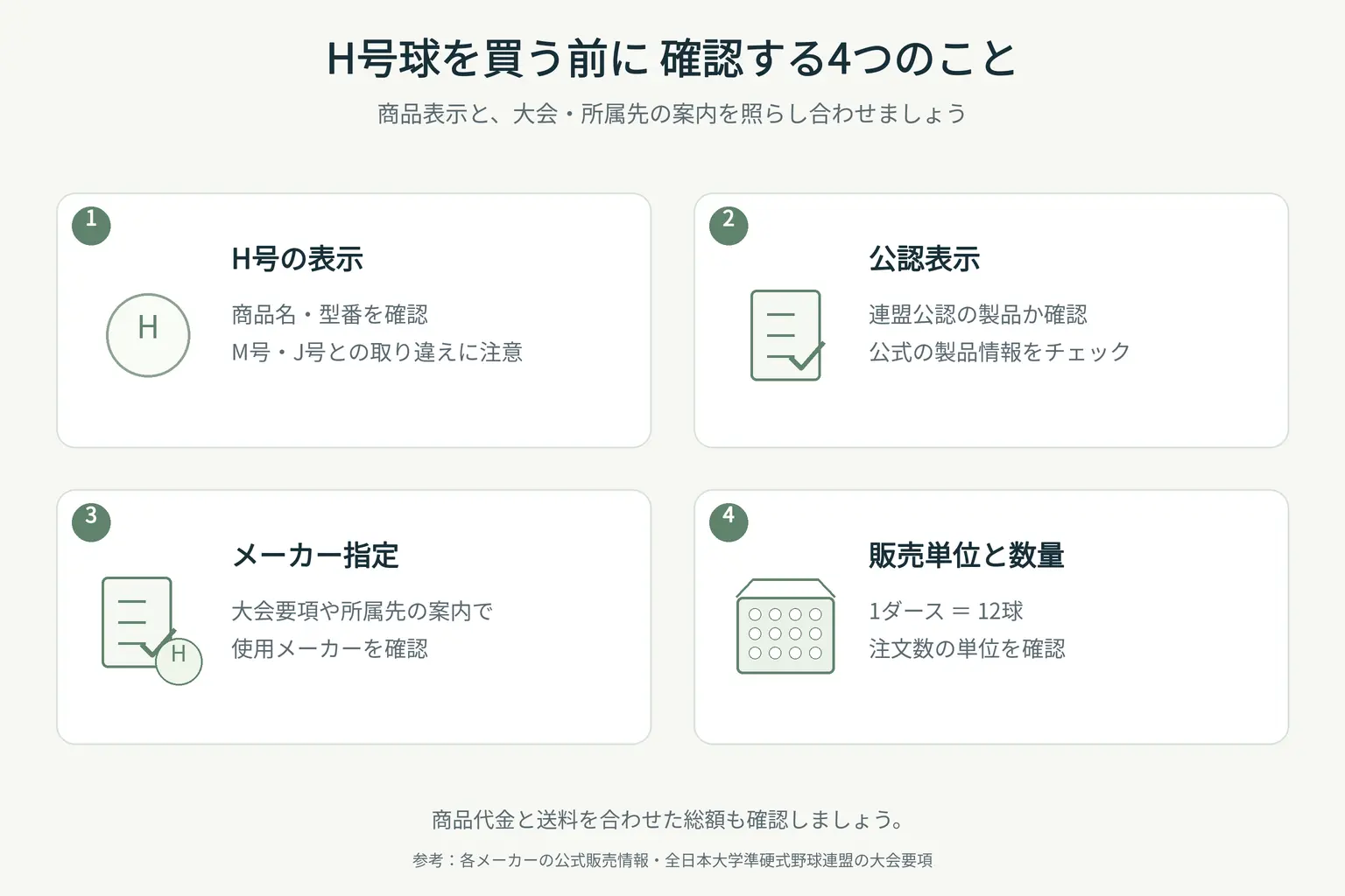 H号球を購入する前に確認したいこと
